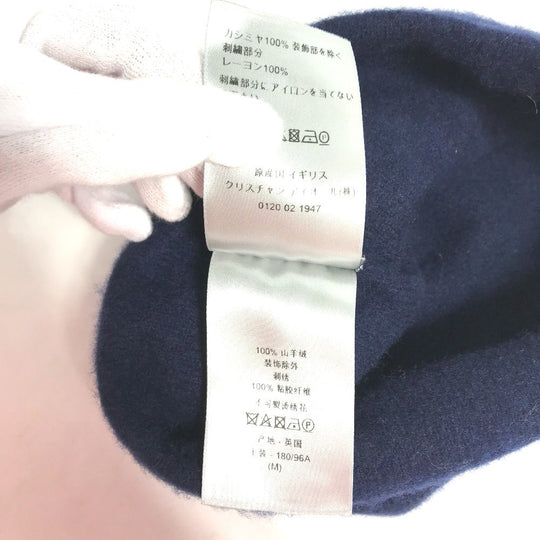 Dior Knit hat 013MB10AT995 cashmere Navy logo mens M Used Authentic