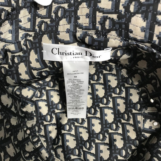 Dior hat 95TDD923A130 polyester Navy Oblique TEDDY-D Bob Hat Women 58 Used Authentic