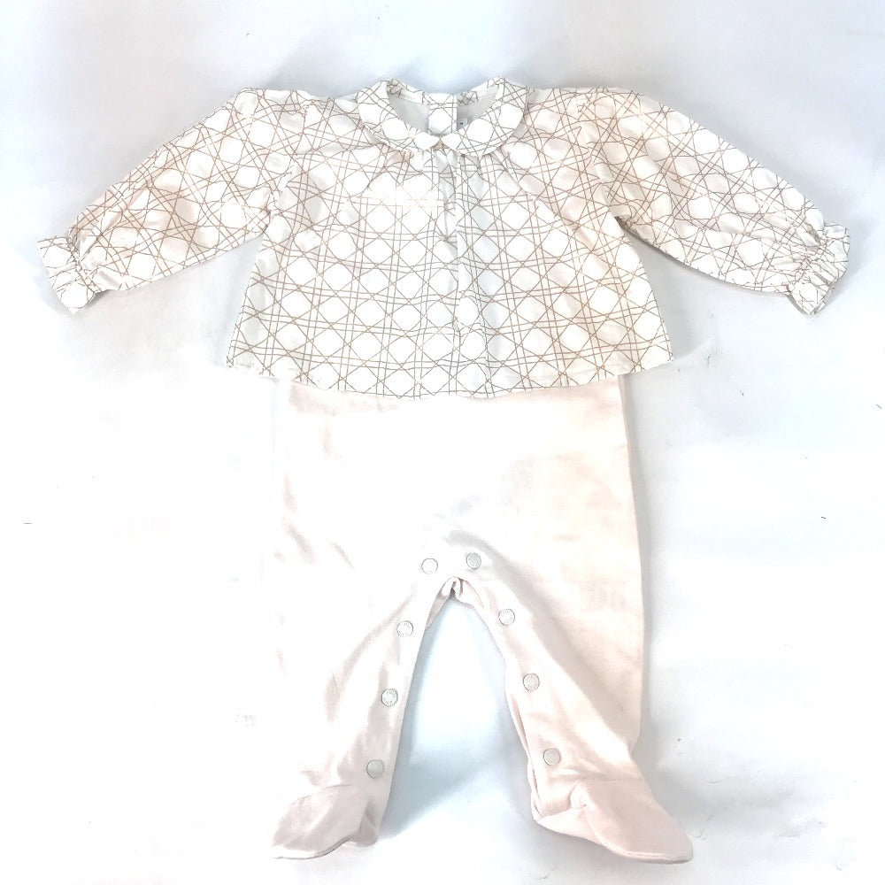 Dior Knit hat cotton pink Cannage poplin and cotton interlock baby shower gift set Kids 3 Used Authentic