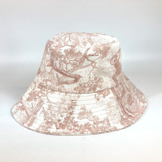 Dior hat 02TOJ924I130 cotton pink Hat Hat Bucket Hat Bob Hat Toile de Jui Women 59 Used Authentic