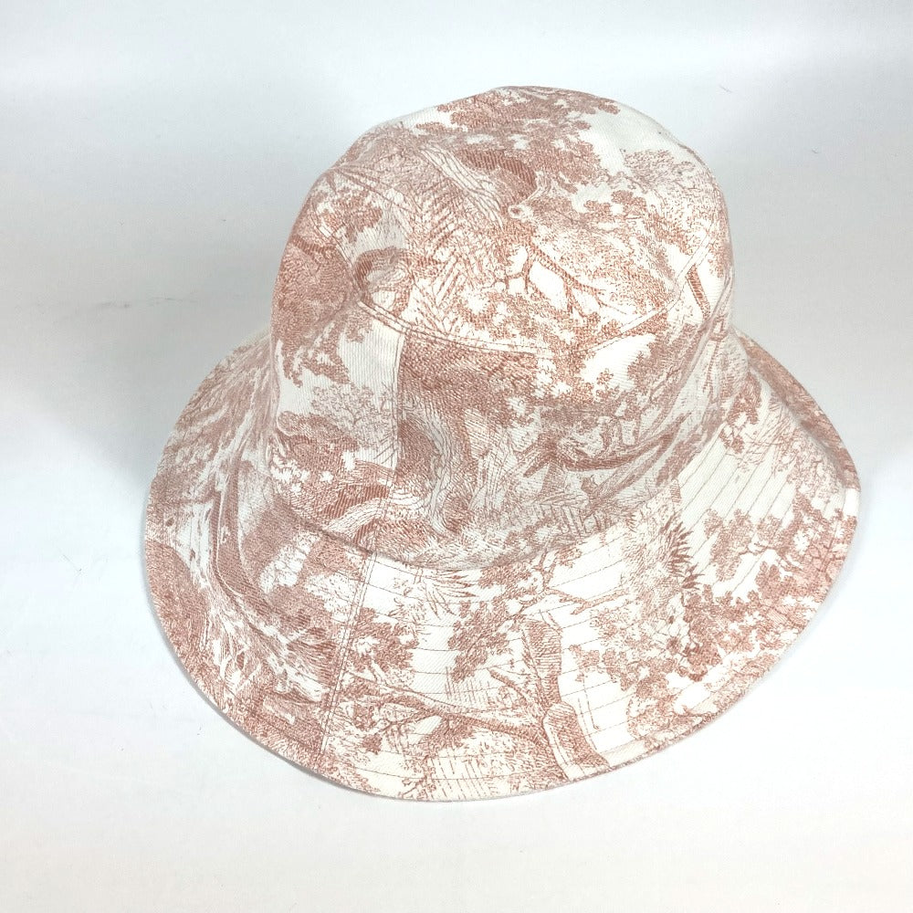 Dior hat 02TOJ924I130 cotton pink Hat Hat Bucket Hat Bob Hat Toile de Jui Women 59 Used Authentic