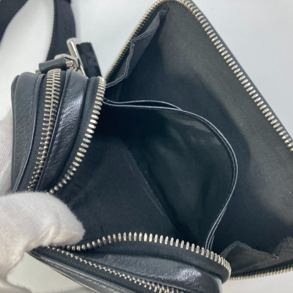 Dior Shoulder Bag 2ESBC119VPD leather black Oblique Galaxy logo messenger pouch mens Used Authentic