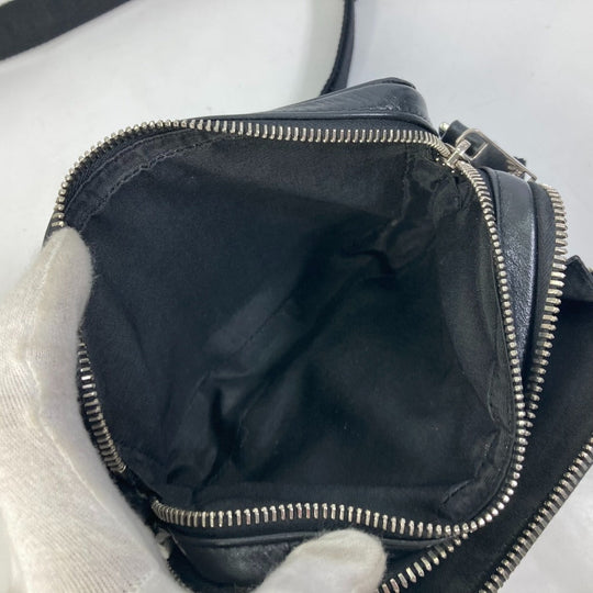Dior Shoulder Bag 2ESBC119VPD leather black Oblique Galaxy logo messenger pouch mens Used Authentic