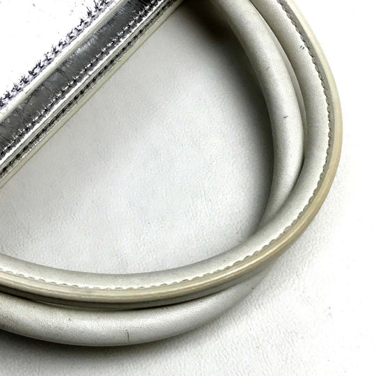 Christian Dior Handbag leather Metallic Silver DIOREVER Women Used Authentic