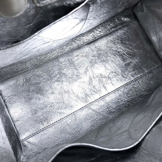 Christian Dior Handbag leather Metallic Silver DIOREVER Women Used Authentic