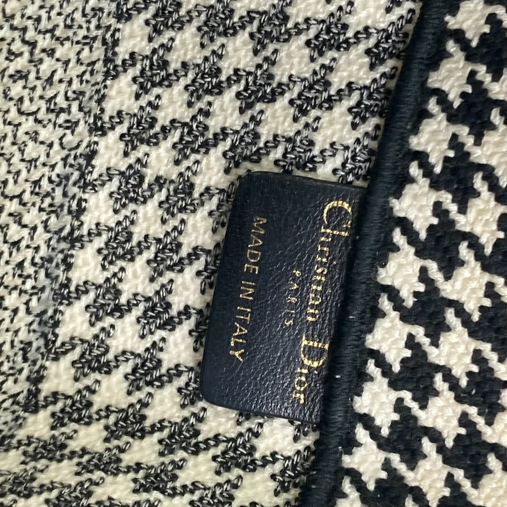 Dior Tote Bag M1296ZTQT_M911 canvas black Houndstooth Book Tote Medium Logo Women Used Authentic