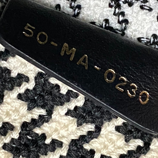 Dior Tote Bag M1296ZTQT_M911 canvas black Houndstooth Book Tote Medium Logo Women Used Authentic