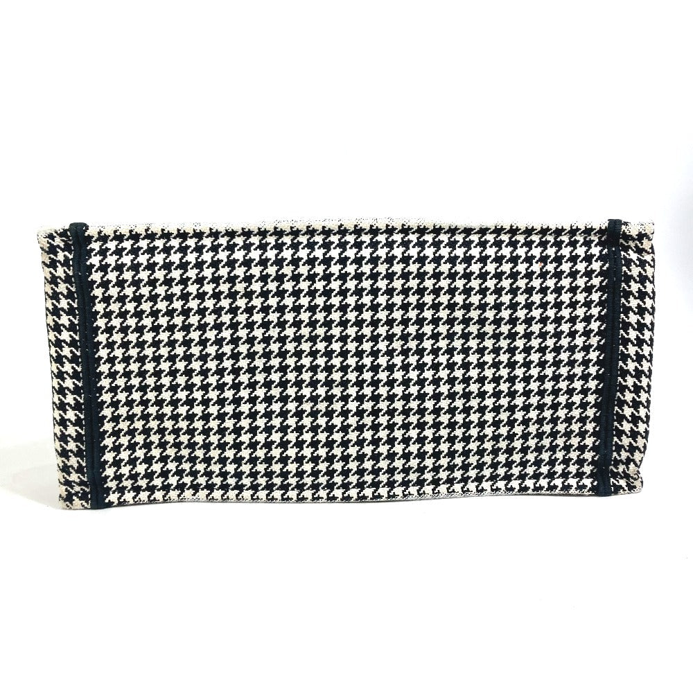 Dior Tote Bag M1296ZTQT_M911 canvas black Houndstooth Book Tote Medium Logo Women Used Authentic