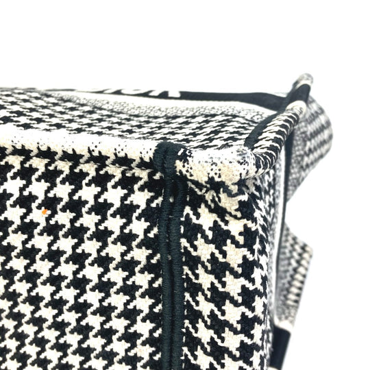Dior Tote Bag M1296ZTQT_M911 canvas black Houndstooth Book Tote Medium Logo Women Used Authentic