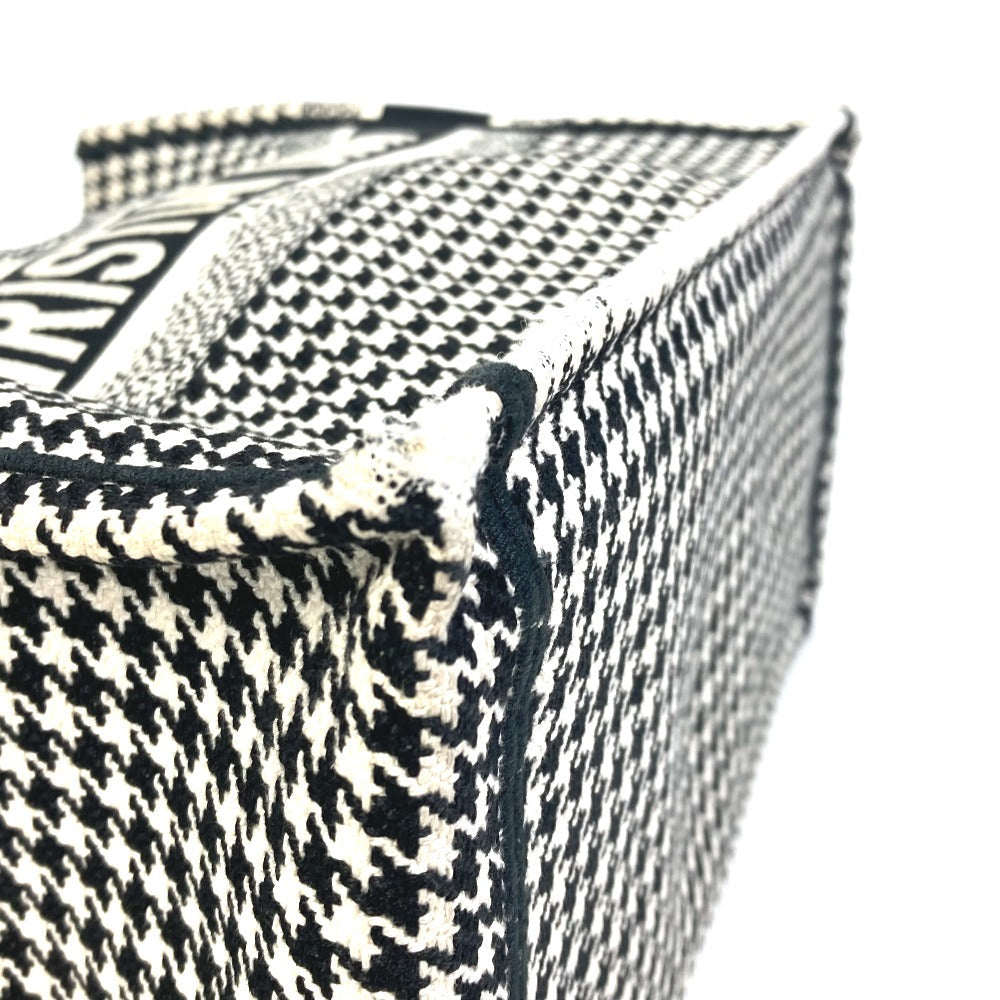 Dior Tote Bag M1296ZTQT_M911 canvas black Houndstooth Book Tote Medium Logo Women Used Authentic