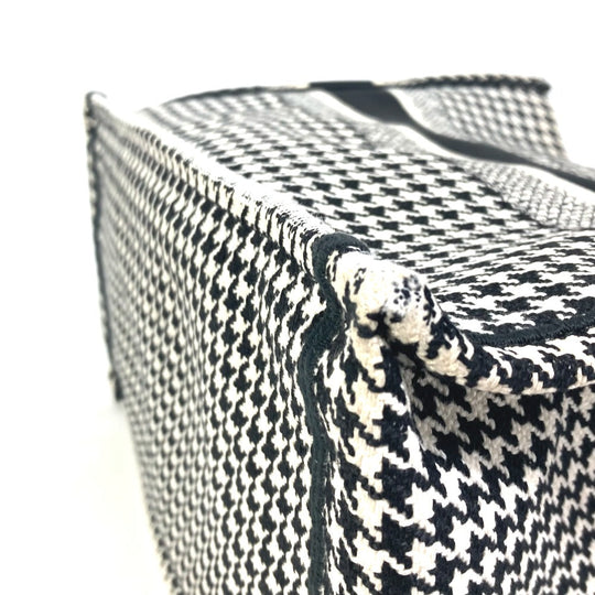 Dior Tote Bag M1296ZTQT_M911 canvas black Houndstooth Book Tote Medium Logo Women Used Authentic