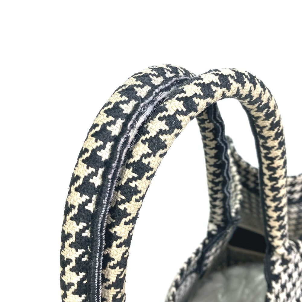 Dior Tote Bag M1296ZTQT_M911 canvas black Houndstooth Book Tote Medium Logo Women Used Authentic