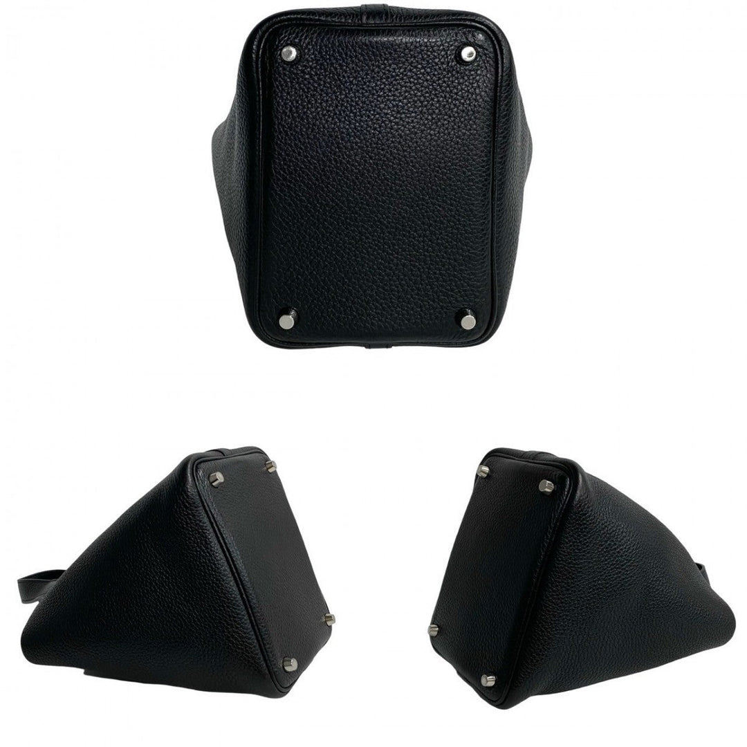 HERMES Handbag Taurillon Clemence black Picotan Lock PM