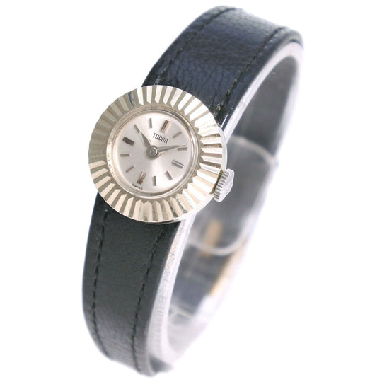 TUDOR Watches Hand Winding 1703 Stainless Steel , Leather Silver chameleon Silver dial Women Used Authentic