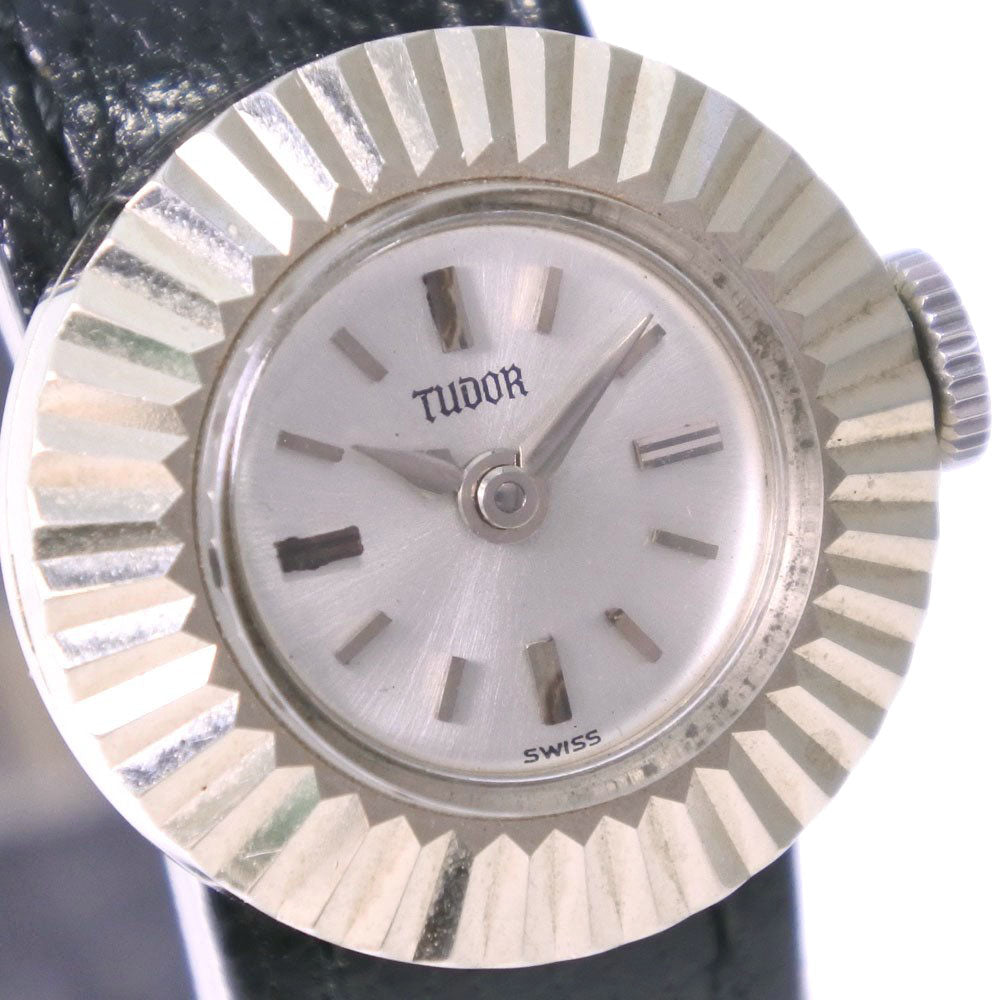 TUDOR Watches Hand Winding 1703 Stainless Steel , Leather Silver chameleon Silver dial Women Used Authentic