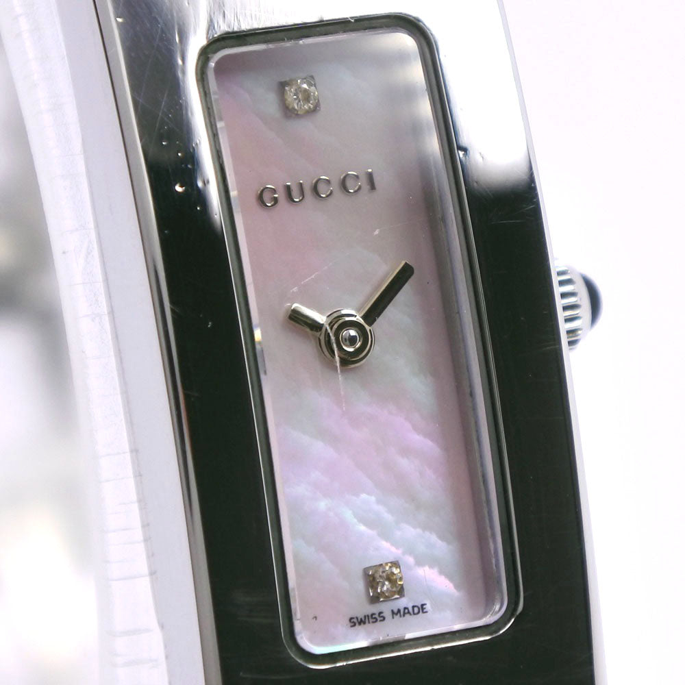 GUCCI Watches Quartz 3900L Stainless Steel Silver 2P diamond Pink shell dial Women Used Authentic