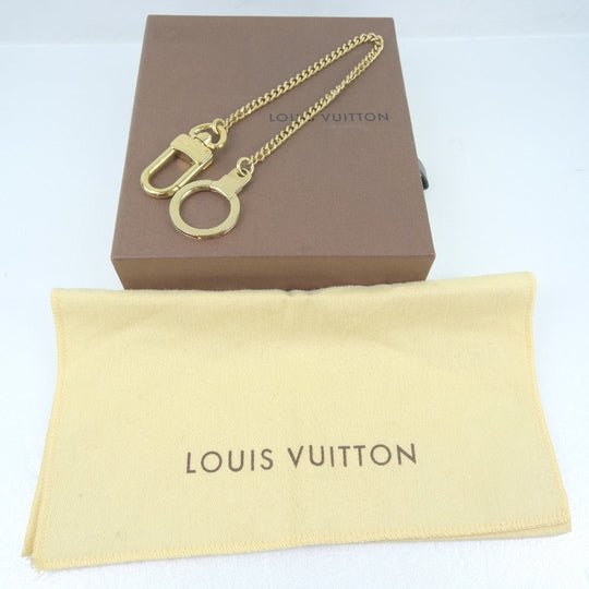 LOUIS VUITTON key ring M58021 Metal, Plated Gold gold Bag charm Long chain Chenenne Anocle unisex(Unisex) Used Authentic