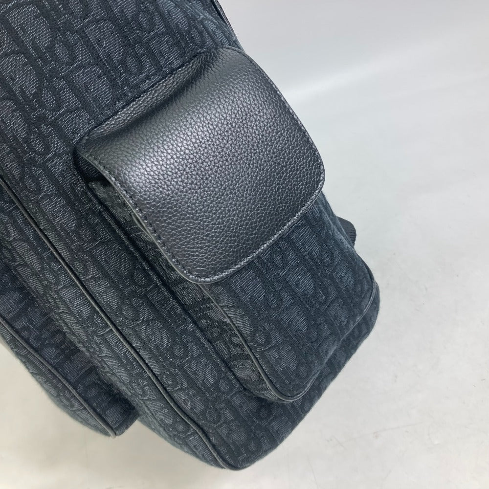 Dior Backpack 1ADBA161YKS Canvas / leather Navy 23Stainless Steel Saddle Oblique mens Used Authentic