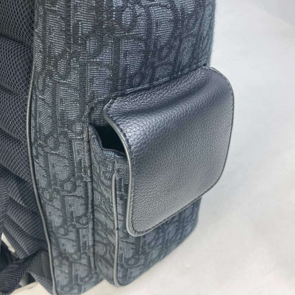Dior Backpack 1ADBA161YKS Canvas / leather Navy 23Stainless Steel Saddle Oblique mens Used Authentic