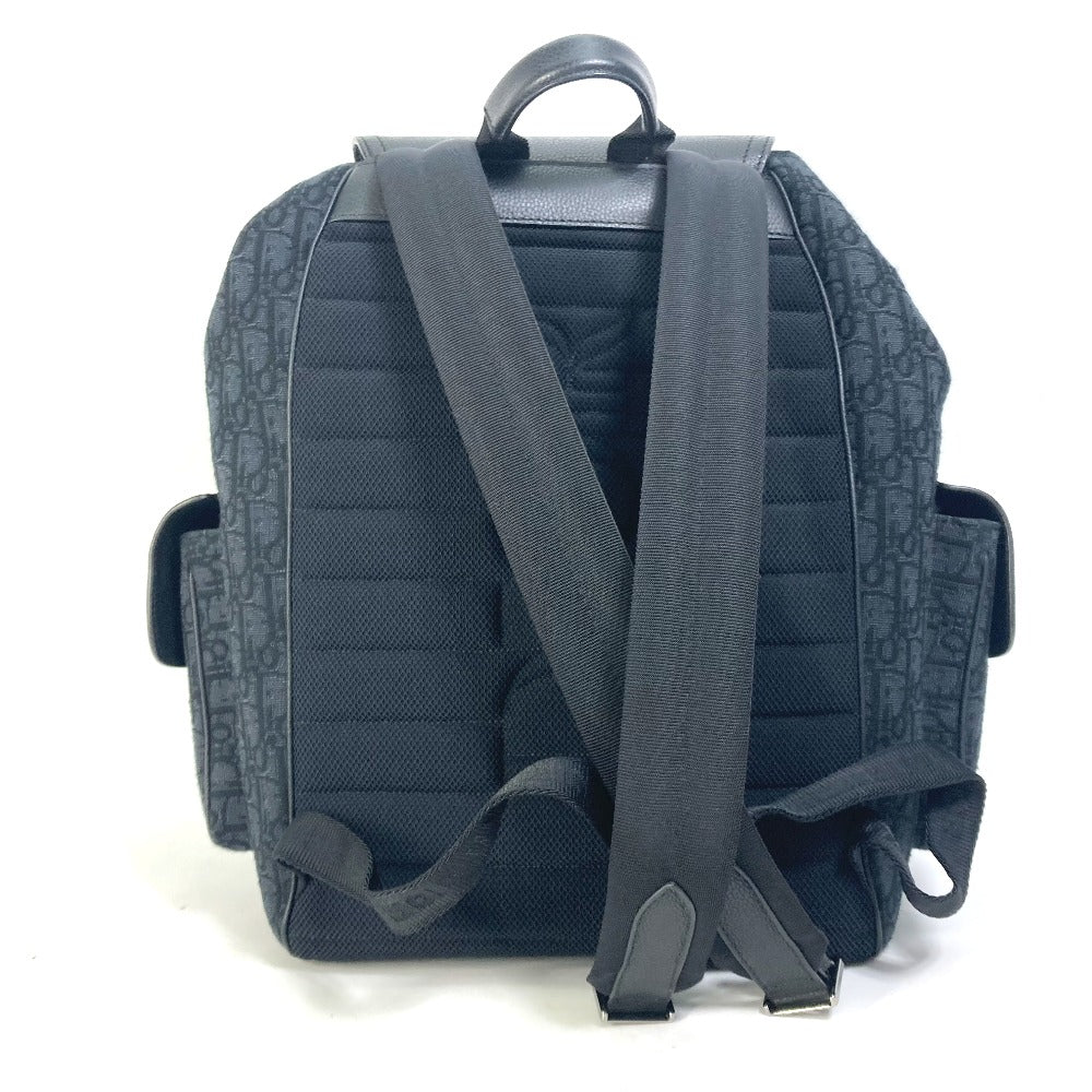 Dior Backpack 1ADBA161YKS Canvas / leather Navy 23Stainless Steel Saddle Oblique mens Used Authentic