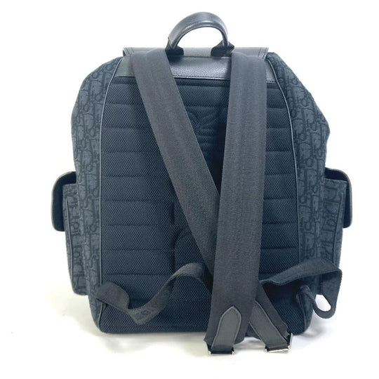 Dior Backpack 1ADBA161YKS Canvas / leather Navy 23Stainless Steel Saddle Oblique mens Used Authentic