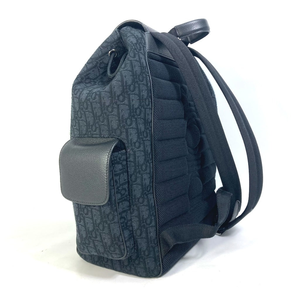 Dior Backpack 1ADBA161YKS Canvas / leather Navy 23Stainless Steel Saddle Oblique mens Used Authentic