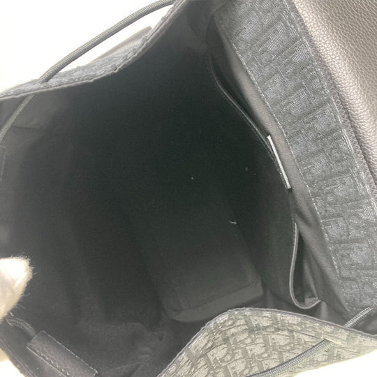 Dior Backpack 1ADBA161YKS Canvas / leather Navy 23Stainless Steel Saddle Oblique mens Used Authentic