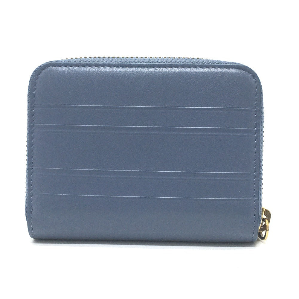 Dior Coin case leather Denim blue Striped wallet mens(Unisex) Used Authentic