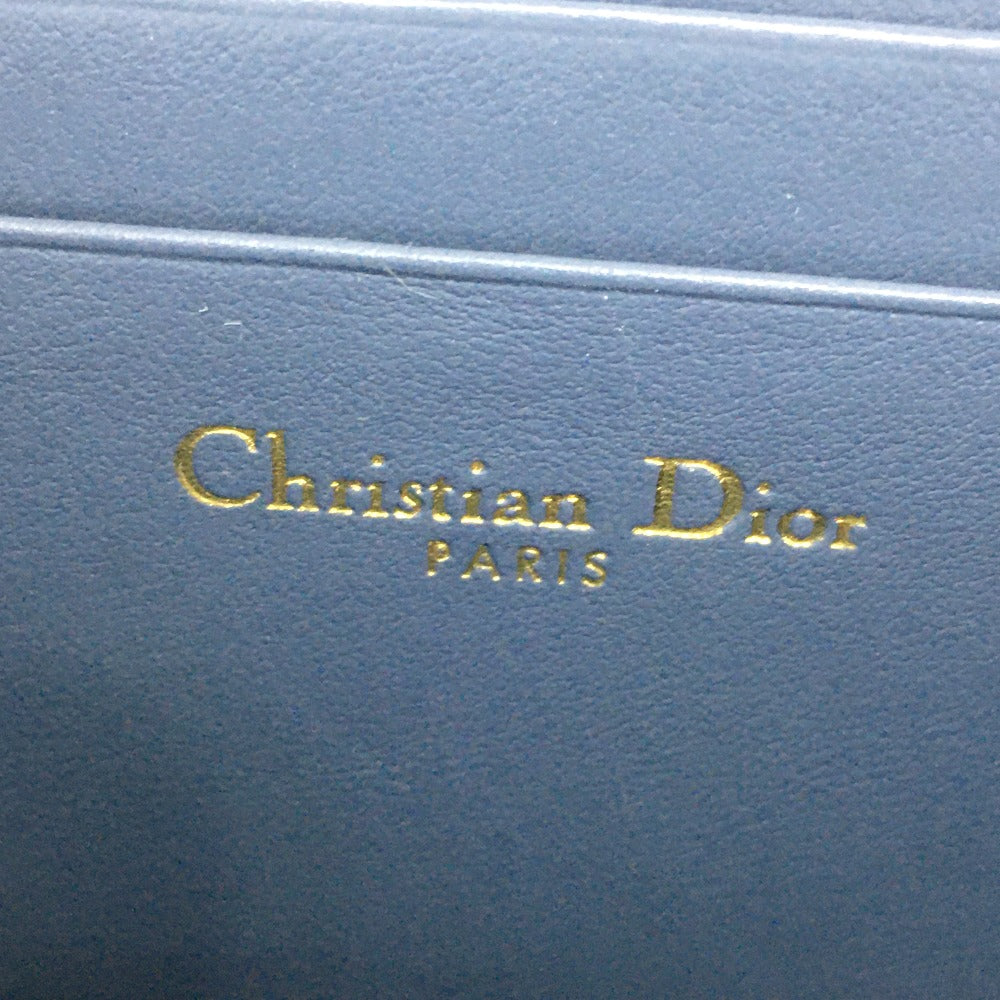 Dior Coin case leather Denim blue Striped wallet mens(Unisex) Used Authentic