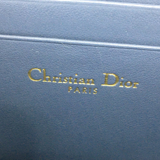 Dior Coin case leather Denim blue Striped wallet mens(Unisex) Used Authentic