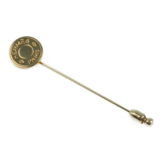 HERMES Brooch Plated Gold gold Pin Brooch Serie Women(Unisex) Used Authentic