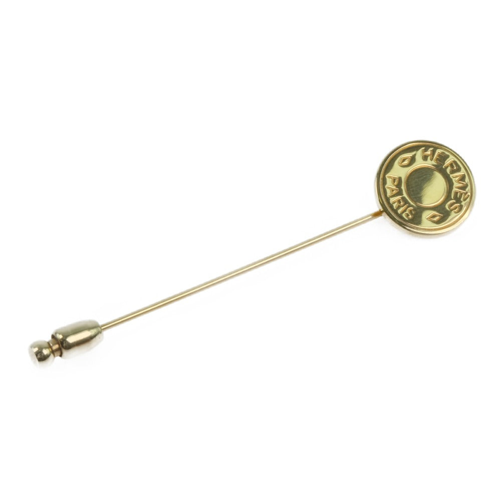 HERMES Brooch Plated Gold gold Pin Brooch Serie Women(Unisex) Used Authentic