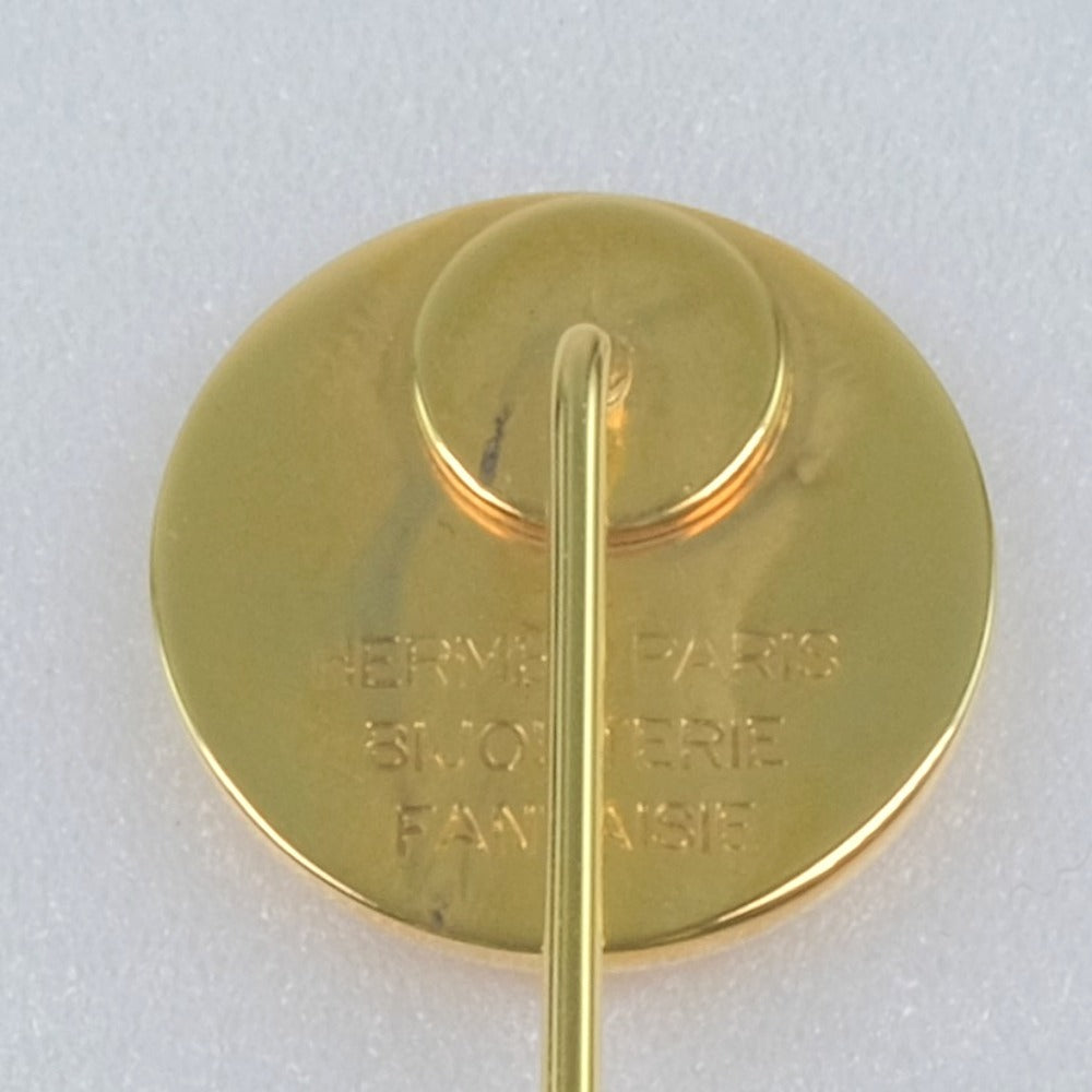 HERMES Brooch Plated Gold gold Pin Brooch Serie Women(Unisex) Used Authentic