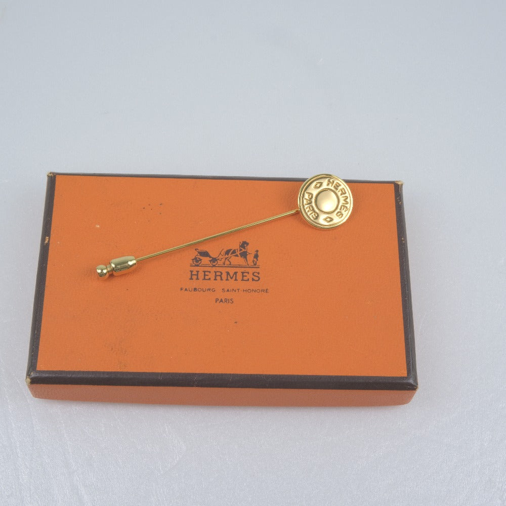 HERMES Brooch Plated Gold gold Pin Brooch Serie Women(Unisex) Used Authentic