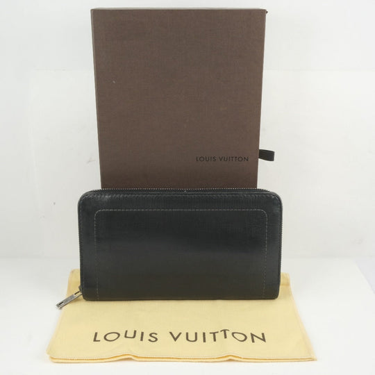 LOUIS VUITTON Long Wallet Purse M97026 Calfskin black Utah Zippy Organizer unisex(Unisex) Used Authentic