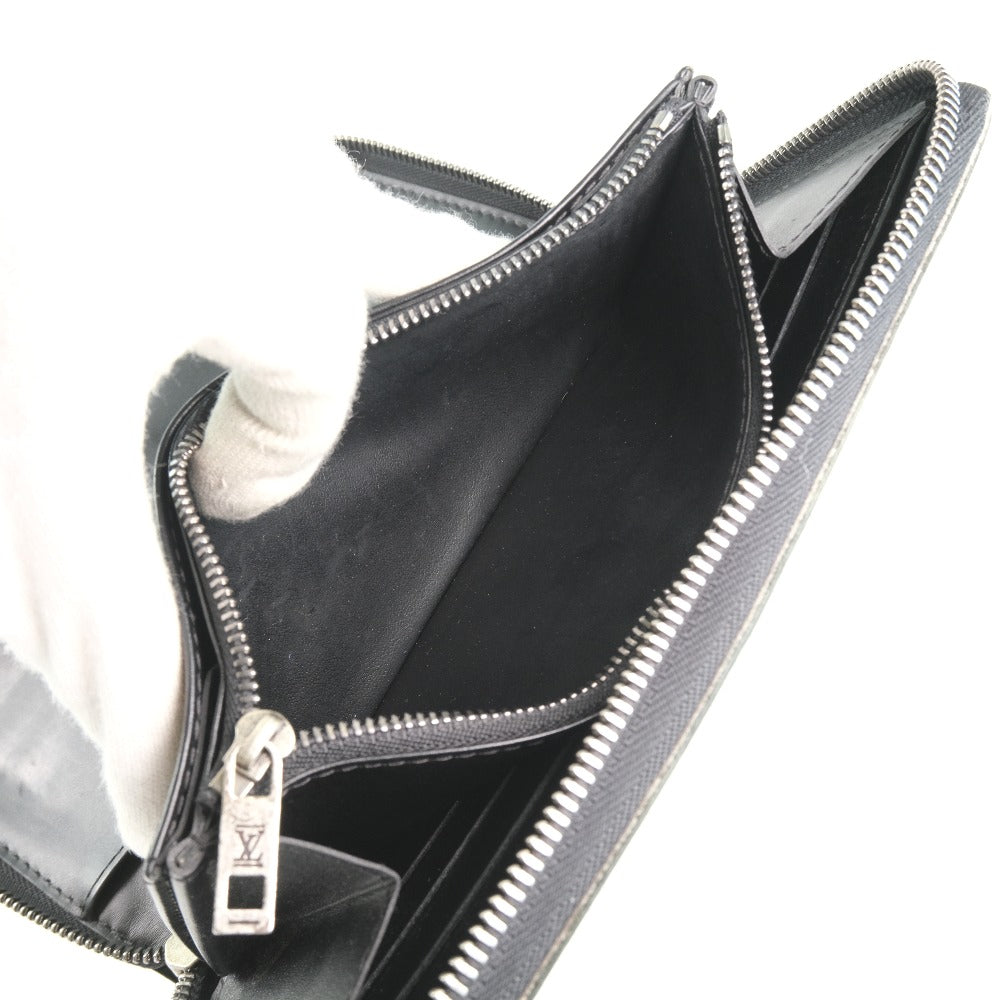 LOUIS VUITTON Long Wallet Purse M97026 Calfskin black Utah Zippy Organizer unisex(Unisex) Used Authentic