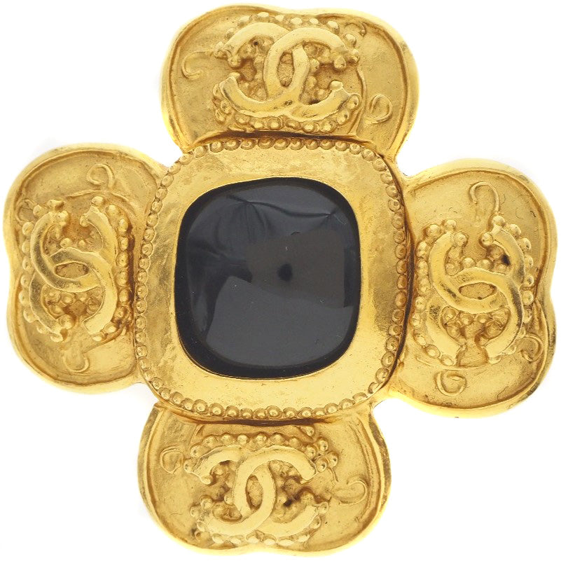 CHANEL Brooch Plated Gold gold vintage COCO Mark Women Used Authentic