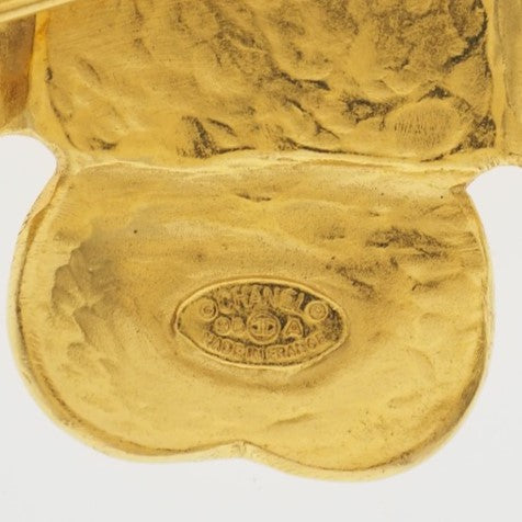 CHANEL Brooch Plated Gold gold vintage COCO Mark Women Used Authentic