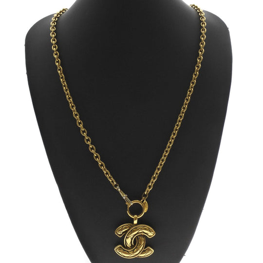 CHANEL Necklace Plated Gold gold Matrasse COCO Mark Women Used Authentic