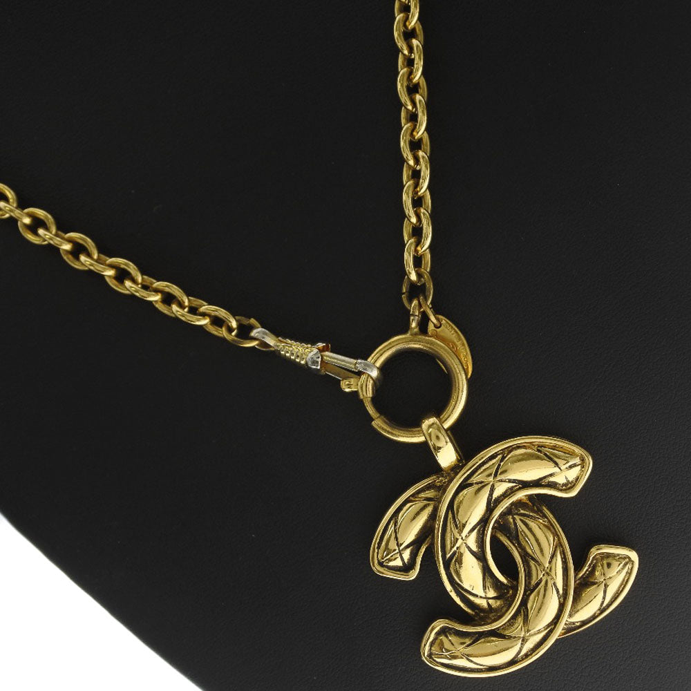 CHANEL Necklace Plated Gold gold Matrasse COCO Mark Women Used Authentic
