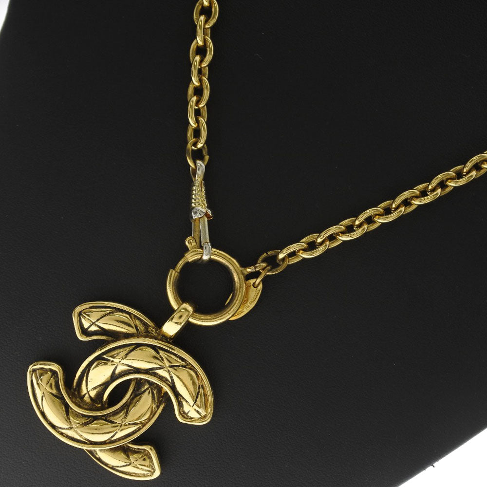 CHANEL Necklace Plated Gold gold Matrasse COCO Mark Women Used Authentic