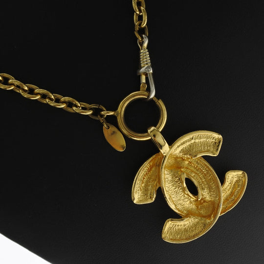 CHANEL Necklace Plated Gold gold Matrasse COCO Mark Women Used Authentic