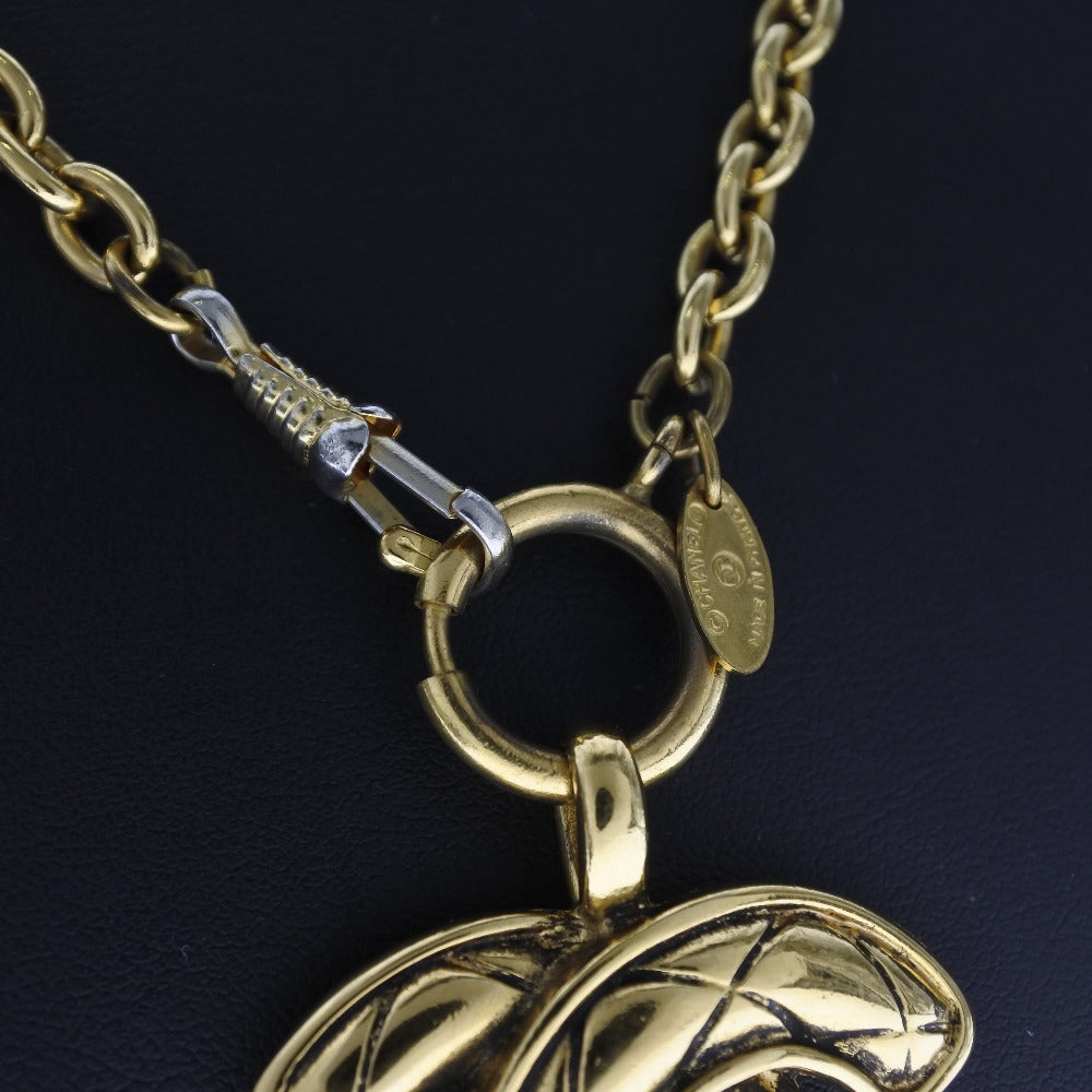 CHANEL Necklace Plated Gold gold Matrasse COCO Mark Women Used Authentic