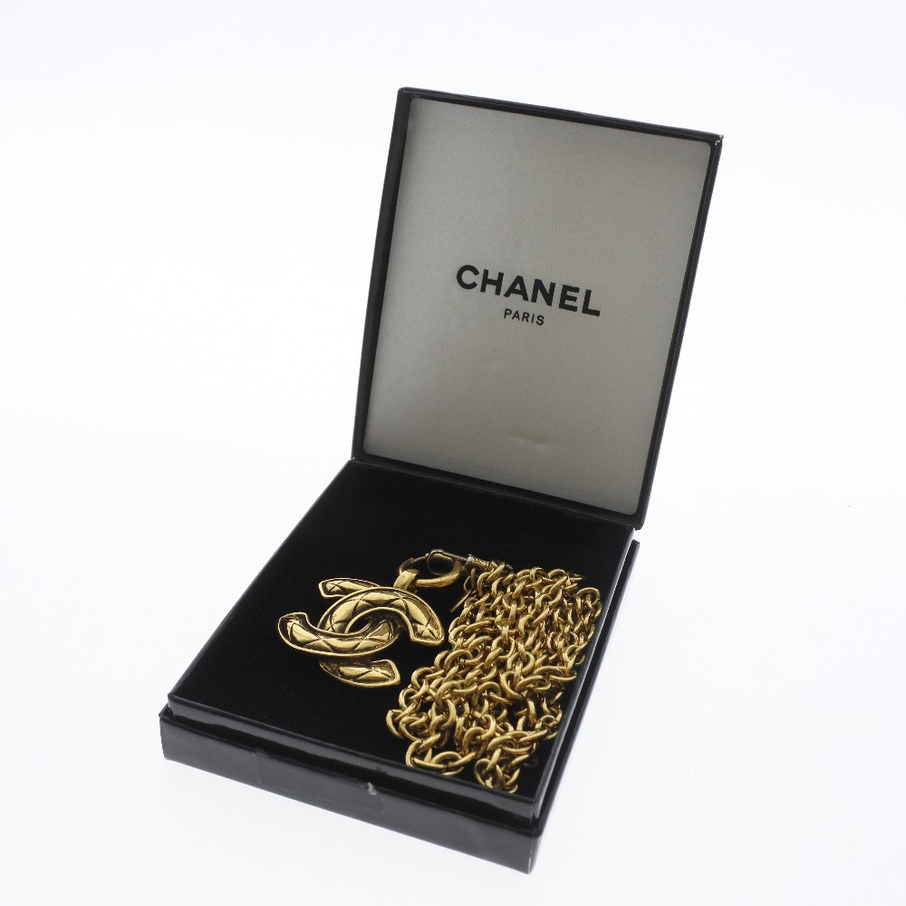 CHANEL Necklace Plated Gold gold Matrasse COCO Mark Women Used Authentic