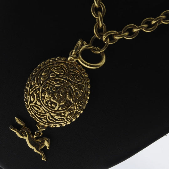 CHANEL Necklace Plated Gold gold Hose motif COCO Mark Women Used Authentic