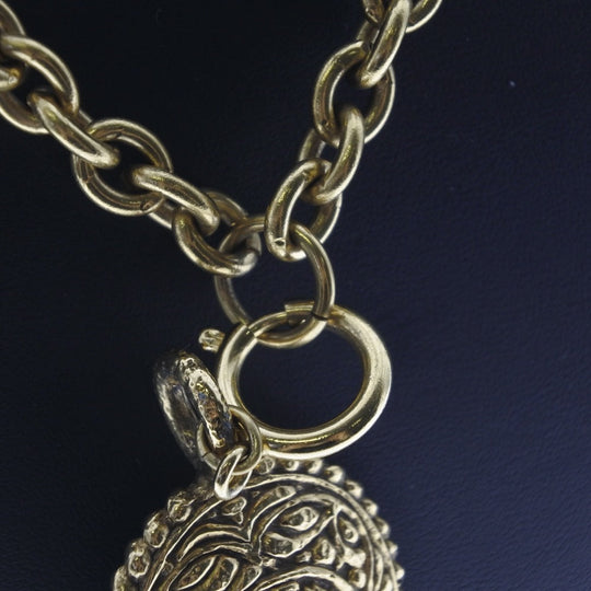 CHANEL Necklace Plated Gold gold Hose motif COCO Mark Women Used Authentic