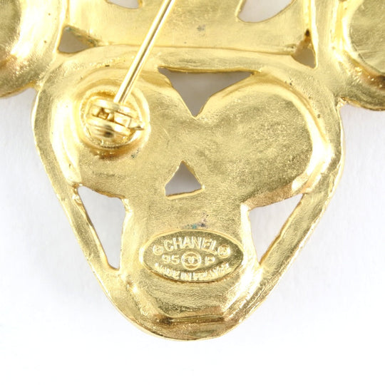 CHANEL Brooch Plated Gold gold COCO Mark Women Used Authentic