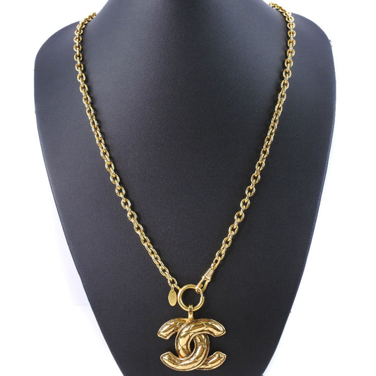 CHANEL Necklace Plated Gold gold vintage Matrasse COCO Mark Women Used Authentic