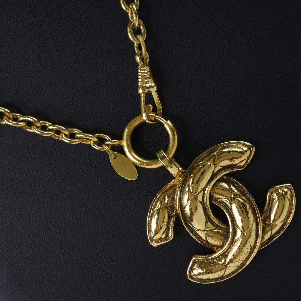CHANEL Necklace Plated Gold gold vintage Matrasse COCO Mark Women Used Authentic