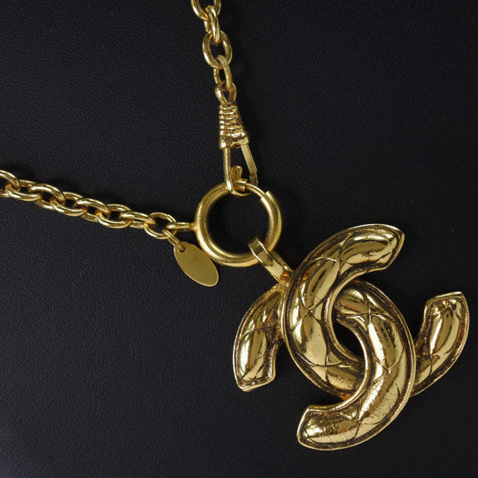 CHANEL Necklace Plated Gold gold vintage Matrasse COCO Mark Women Used Authentic